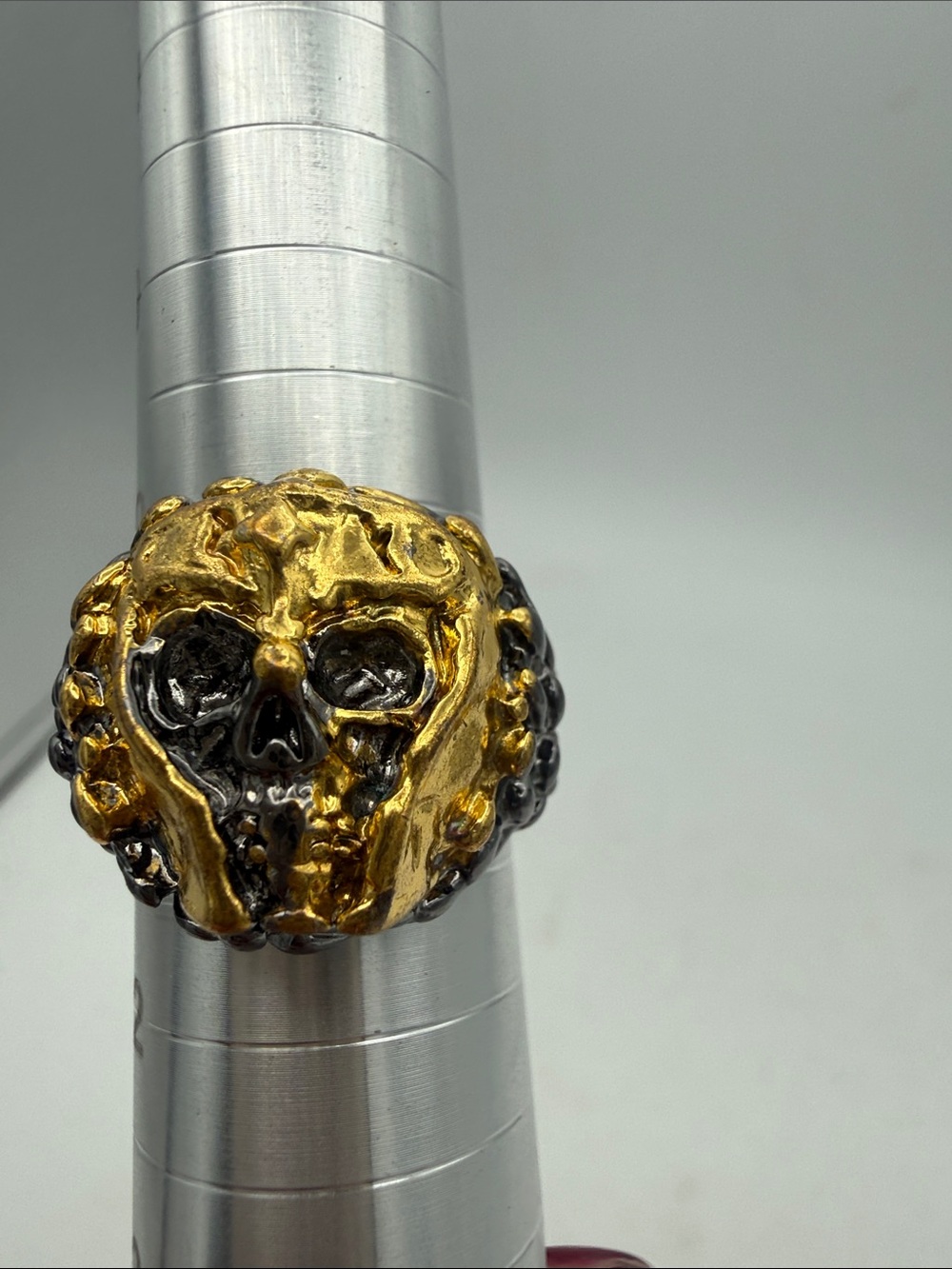 Free People Sylvie Auvray Sterling Silver 925 Molten Skull Face Ring sz 11